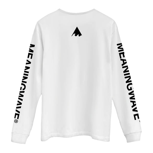 MEANINGWAVE TV WHITE Long Sleeve Tee - Meaningwave